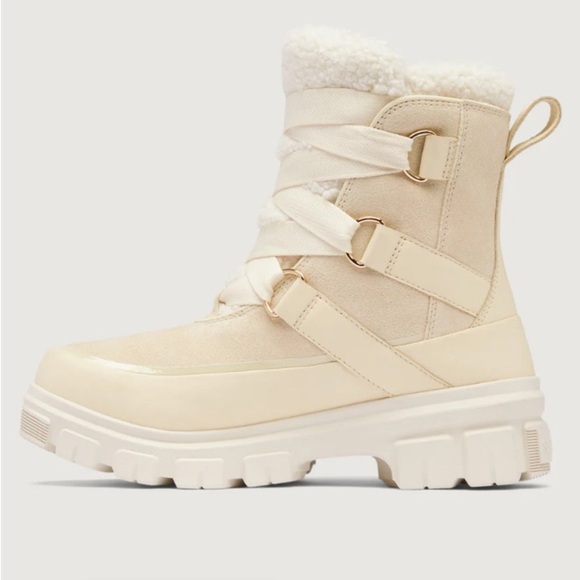 SOREL Tivoli V Resort Waterproof Boot Honey White Chalk Sz 7 Revolve Winter - Picture 1 of 16